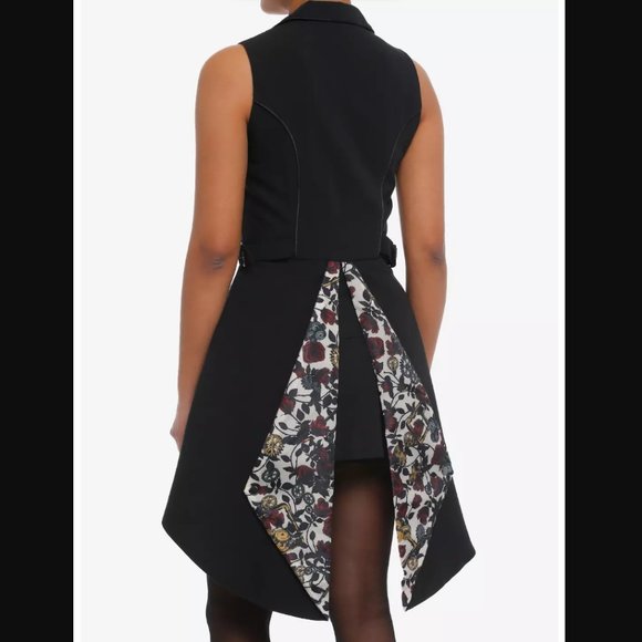 Floral Tailcoat Girls Long Vest - Picture 2 of 9